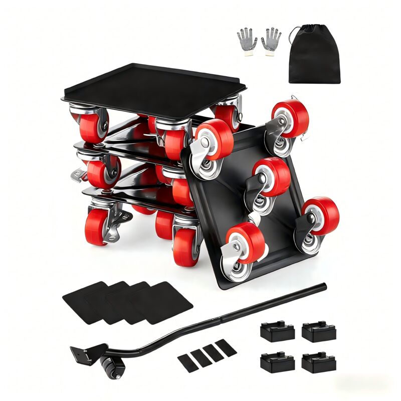 VEVOR Chariot Déménagement Déplace Meubles 5 Roues Pivotantes 4PCS Charge 544 kg