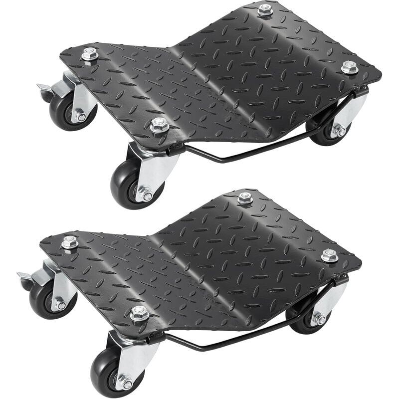 Vevor - Chariot de Manutention de Voiture 2PCs Charge 1,4 t au Total Chariot Deplace Voiture Plate-forme 38,5x30 cm Roue Verrouillable Aide a la