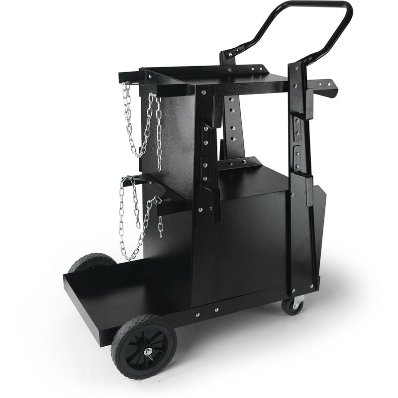 Mophorn - vevor Chariot de Soudage a 2 Niveaux Chariot Poste a Souder Armoire Antivol Verrouillable Charge 120 kg Roues 360° Chaines Securite