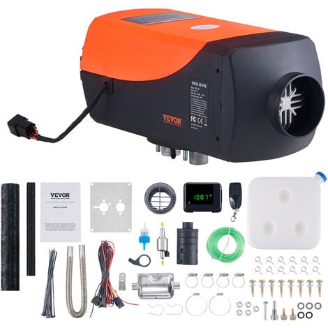 MOPHORN VEVOR Chauffage Diesel 12/24 V 5 kW Consommation 0,16-0,52 L/h Rechauffeur deAir Diesel 8-36 ℃ Reglable 15-20 m² Controle Intelligente LCD et Telecommande Reservoir 10 L pour Camion Bateau Interieur