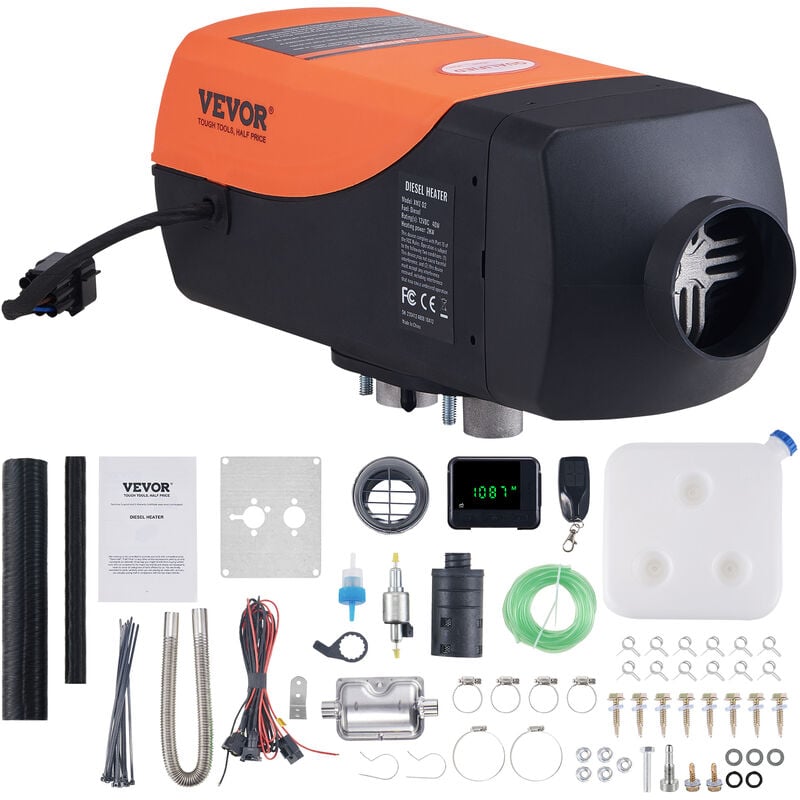 Mophorn - vevor Chauffage Diesel 12/24 v 2 kW Consommation 0,12-0,26 L/h Rechauffeur deAir Diesel 8-36 ℃ Reglable 10-15 m² Controle Intelligente lcd