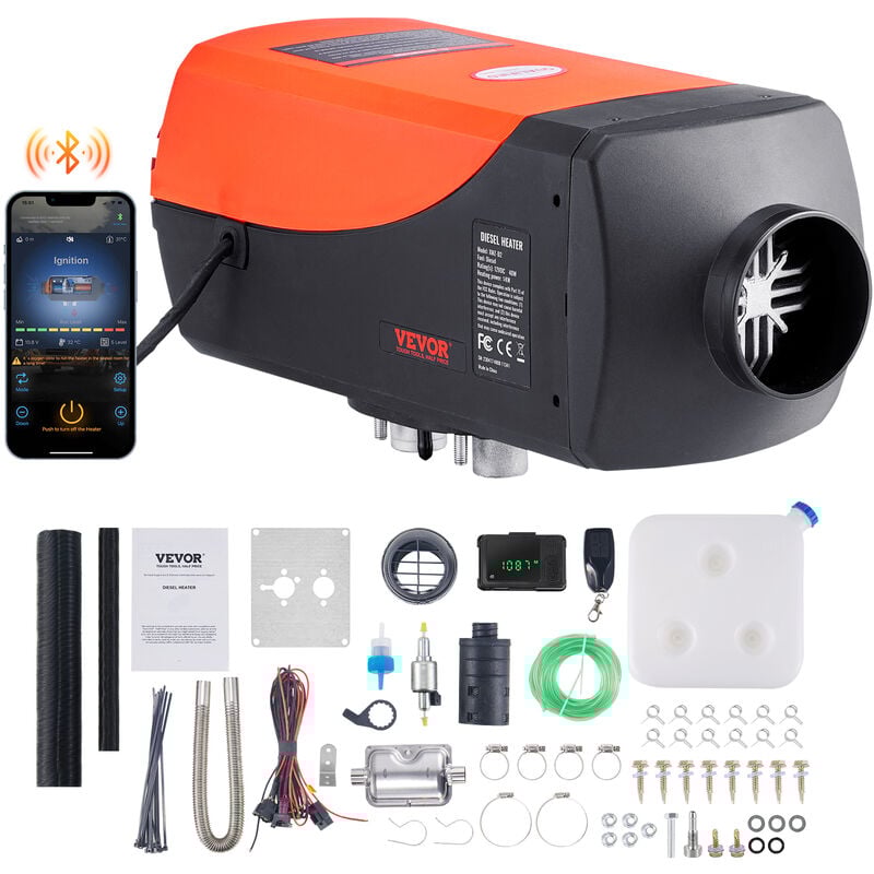 Mophorn - vevor Chauffage Diesel 12 v 5 kW Consommation 0,16-0,52 L/h Rechauffeur deAir Diesel 8-36 ℃ Reglable 15-20 m² Controle Intelligente avec