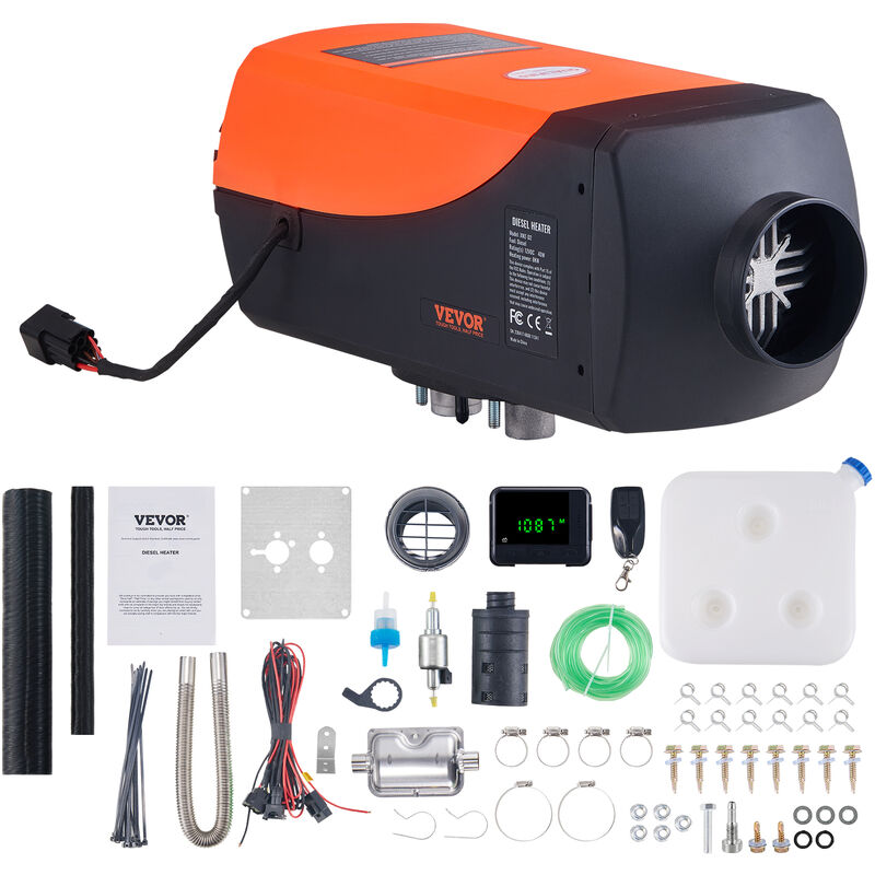 Mophorn - vevor Chauffage Diesel 12/24 v 5 kW Consommation 0,16-0,52 L/h Rechauffeur deAir Diesel 8-36 ℃ Reglable 15-20 m² Controle Intelligente lcd