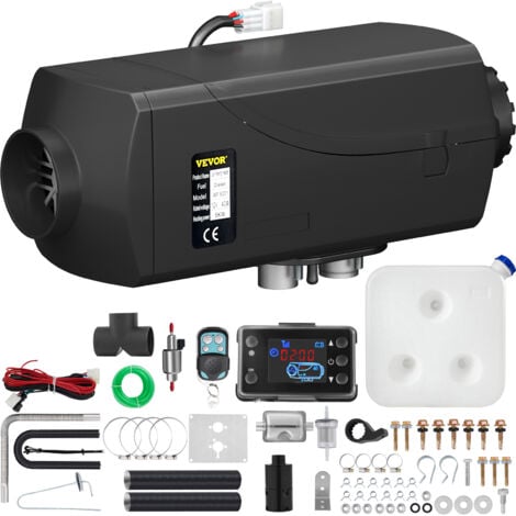 VEVOR Chauffage Diesel 12V 5KW Rechauffeur deair diesel kit de rechauffeur deair avec Commutateur LCD carburateur en plastique pour voiture camions VR Croisieres