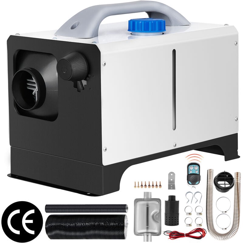 Mophorn - vevor Chauffage Diesel 8KW 12V Tout en Un Blanc, Consommation: 0,1-0,24 l, Interrupteur Rotatif Sans Ecran, Telecommande et Silencieux