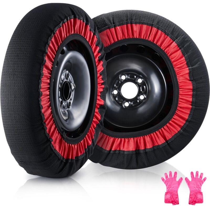 Vevor - Chaussettes a Neige pour Pneus Epaisses 2PCs Taille xl, Chaines a Neige Textiles en Fibre de Polyester avec Sangles Elastiques, Dispositifs