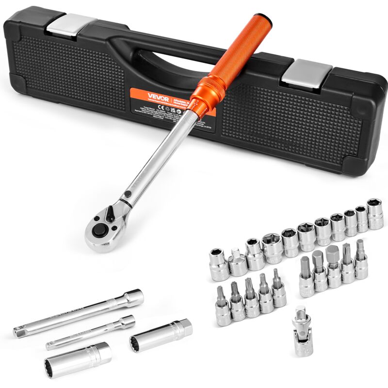 SucceBuy-Juego de llaves dinamométricas, llave dinamométrica con clic, balanzas mecánicas ajustables de doble dirección, Kit de llave dinamométrica