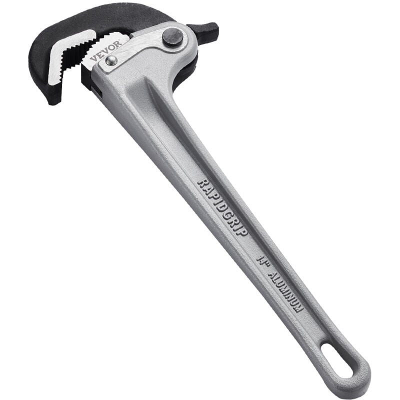 Vevor - Cle Serre Tubes Droite 35,6 cm, Tuyau a Griffe en Aluminium, Cle de Plomberie avec Reglage Automatique de la Machoire, Portable et Poignee