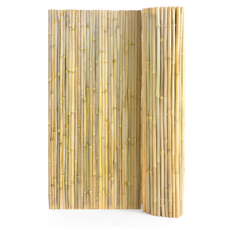 Cloture en Bambou Naturel, 2,4 x 1,8 m, Brise-vue de Confidentialite, Rouleau Protection Decoratif en Bambou, Ecran deIntimite pour Jardin,