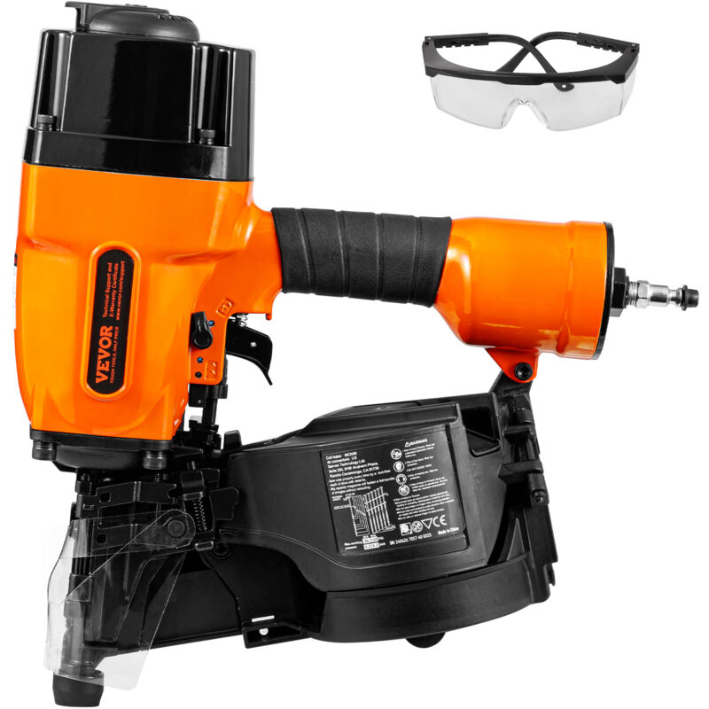 VEVOR MCN90 Coil Framing Nailer 44.45 mm to 88.9 mm 15 Degree Pneumatic Nail Gun
