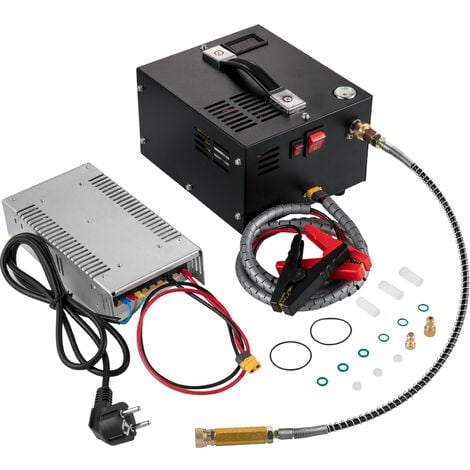 VEVOR Compresor PCP 300 W Bomba de Compresor de Aire Alta Presión 220/110 V DC / 12 V AC Bomba de Compresor de Aire con Presión de Trabajo 30 MPa, para Neumáticos Normales de Automóviles y Bicicletas
