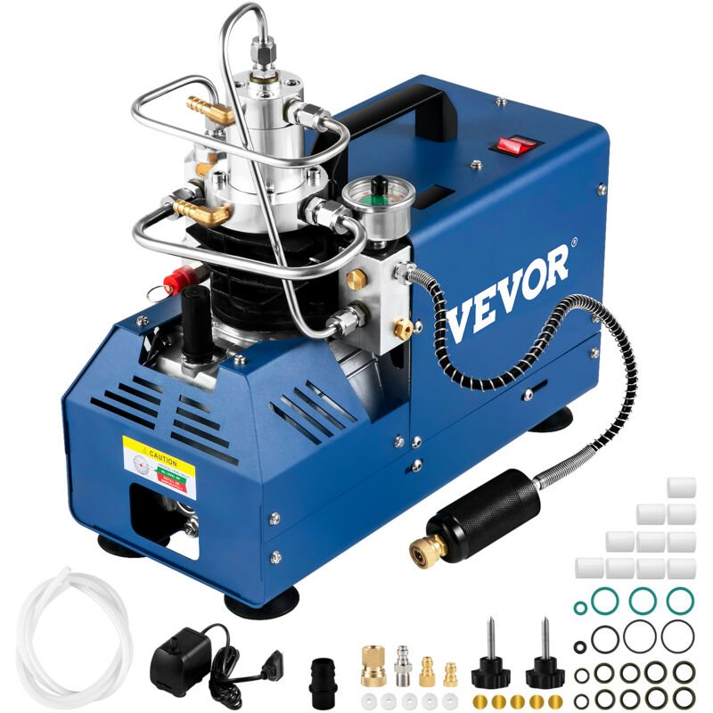 VEVOR hogedrukcompressor, 300 bar, luchtbukscompressor 1800 W, 220 V, automatische drukontlasting, geschikt voor paintball-luchtbuksen, PCP-geweren en duikflessen.