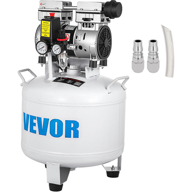 Image of VEVOR Compressore de Aria Senza Olio Ultra Silenzioso da 8.8 Galloni, Compressore Silenziato, Compressore deAria 850 W, Rumorosita meno 48 dB,