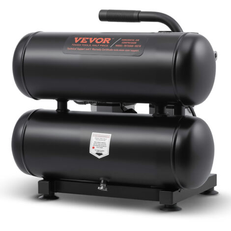 VEVOR Compressore deAria, Serbatoio in Acciaio 18 L Compressore deAria Senza Olio, Compressore Portatile Ultra Silenzioso da 80 dB per Riparazioni Auto, Gonfiaggio Pneumatici, Verniciatura a Spruzzo