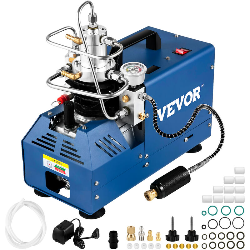 Image of Vevor - Compressore Elettrico 220V ad Alta Pressione 1800W, Pompa ad Aria Compressa a Modo di Arresto Manuale con Tubo e Tappo, Adatta per Bombole
