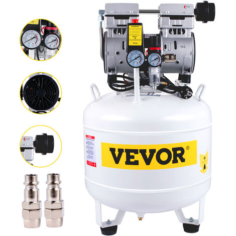 VEVOR Compressori deAria da 1HP / 750W, Compressore Motore Senza Olio con Serbatoio 40L, Velocita di Rotazione 1440 RPM Compressore Silenzioso per il Gonfiaggio dei Pneumatici, la Pulizia dei Veicoli