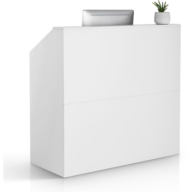 VEVOR Comptoir de Reception 118x50x111,5 cm, Banque deAccueil Rectangulaire, Bureau de Reception, Facile a Nettoyer et Installer, Meuble pour Vente au Detail, Caisse, Hall, Salon de Beaute et Bureau