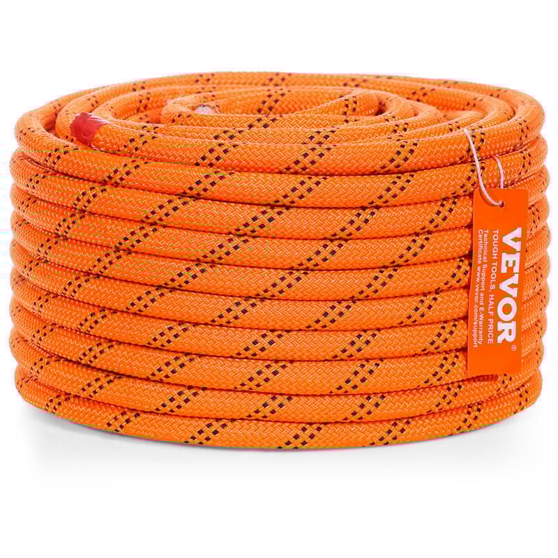 Corde en polyester double tresse, 12,7 mm x 36,57 m, corde deescalade en plein air, 48 brins, resistance a la rupture de 35,58 kN, pour randonnee,