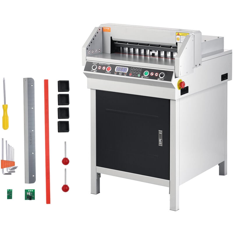 Coupe-Papier Electrique Max. 450 mm, Arrondisseur deAngles Electrique, Epaisseur de Coupe 40 mm, avec Panneau lcd Intelligent, Positionnement de la