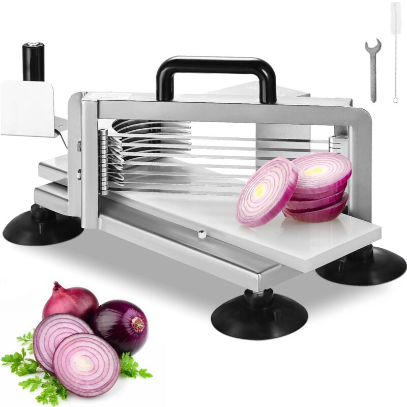 Vevor Coupe-tomates Commerciale, Trancheuse a Tomates de 4,8 mm, Trancheur pour Tomates Robuste en Acier Inoxydable, avec Pieds Antiderapants, pour