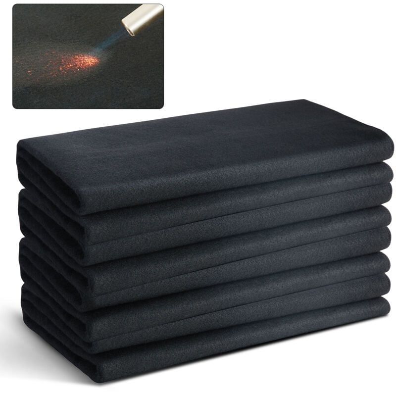 Mophorn - vevor Couverture de Soudage Ignifuge, Lot de 4 Couverture Anti-feu Fibre de Carbone 950x910 mm Resistante a la Chaleur 982 ℃ Tapis Isolant