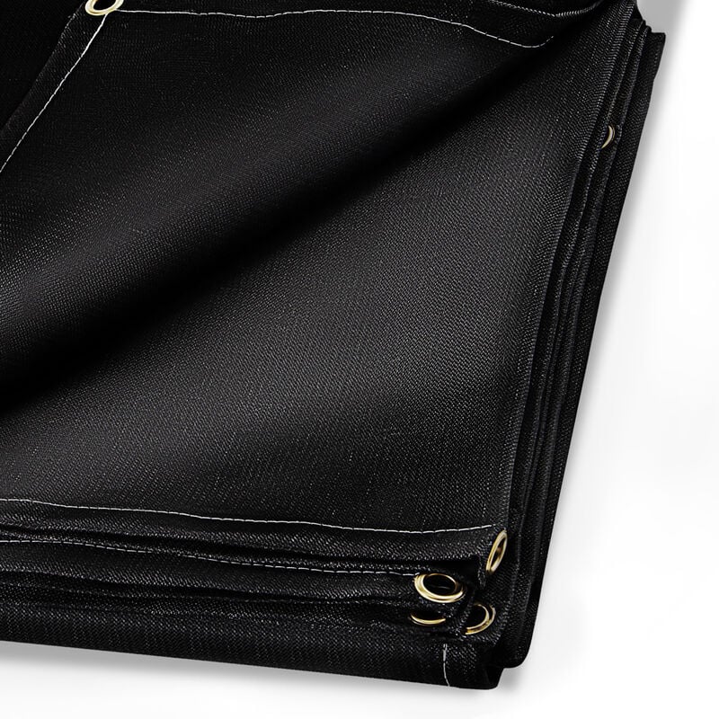 Couverture en fibre de verre de soudure 8 x 10 pi Ignifugation soudure Bouclier de securite pour gas station noire proteger contre les etincelles