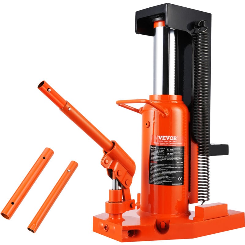 Cric a Patte 5 t a la Patte, Cric Hyraulique pour Machines Capacite de Levage 10 t en Haut, Hauteur de la Patte 20-173 mm, Hauteur du Dessus 287-440