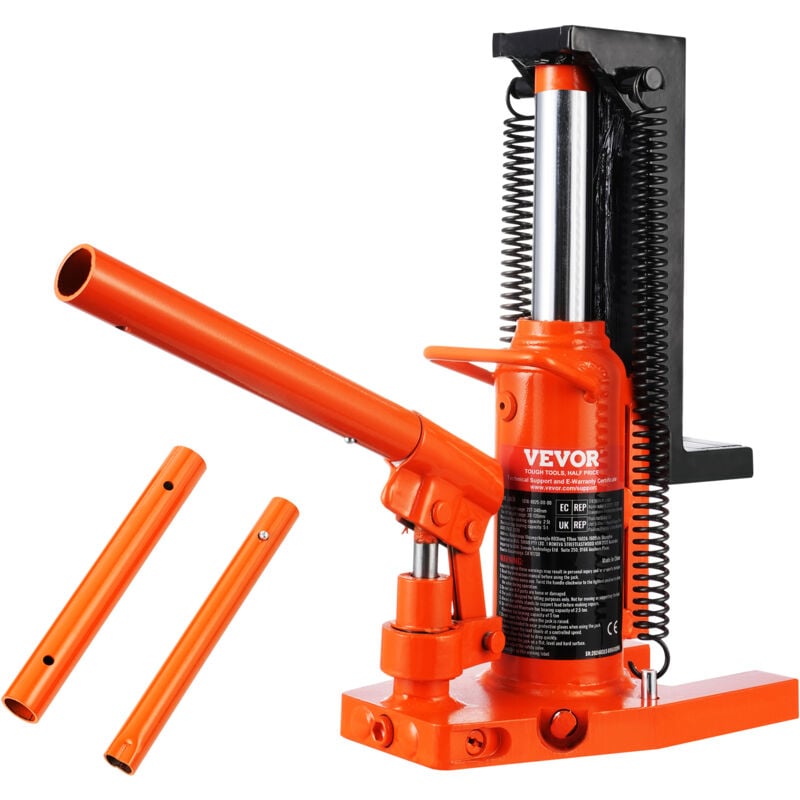 Cric a Patte Hydraulique,2,5 t a la Patte,Cric de Machine Capacite de Levage 5 t en Haut,Hauteur de la Patte 20-135 mm,Hauteur du Dessus 227-340