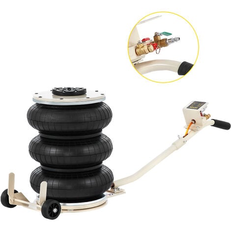 VEVOR Cric Pneumatique 5 Tonnes, Cric 5T Hauteur de Levage 16,5-40 cm, Air Jack 5T, Vitesse de Levage 5 Secondes Maximale Fonctionne Tout Terrain