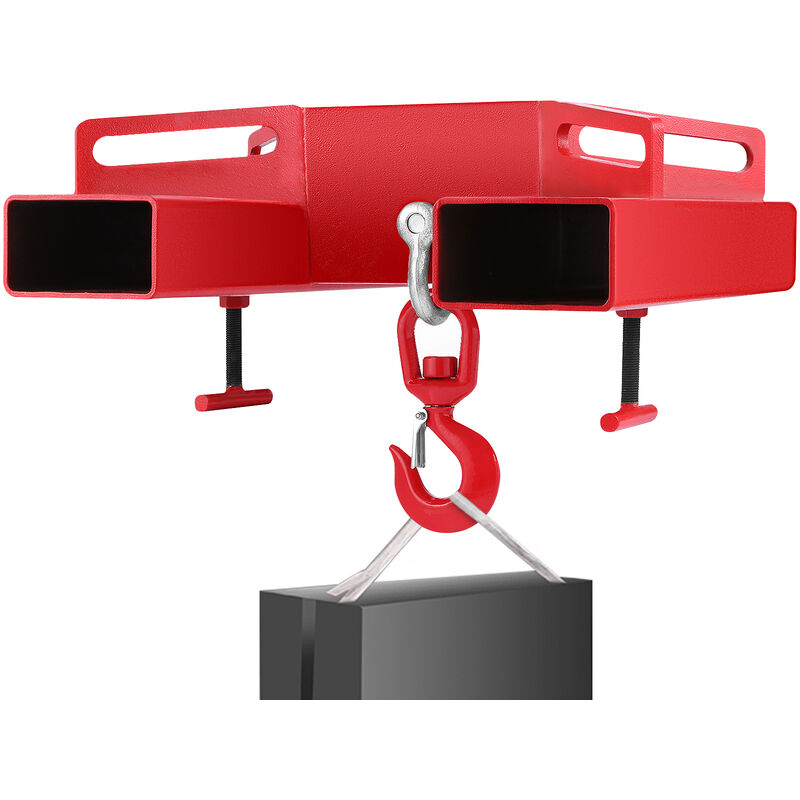 VEVOR Crochet de Levage pour Chariot Elevateur Double Fourche Chariot de Levage Capacite de 3 Tonnes Accessoire de Levage a Fourche a Crochet en