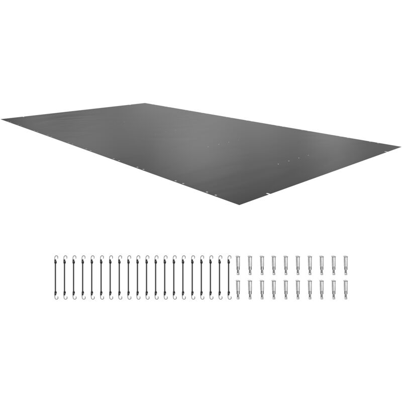 Cubierta De Seguridad Para Piscinas De 12 X 25 Pies De Mophorn, Cubierta De Malla Enterrada Rectangular Con Orificios De Drenaje, Cubierta De