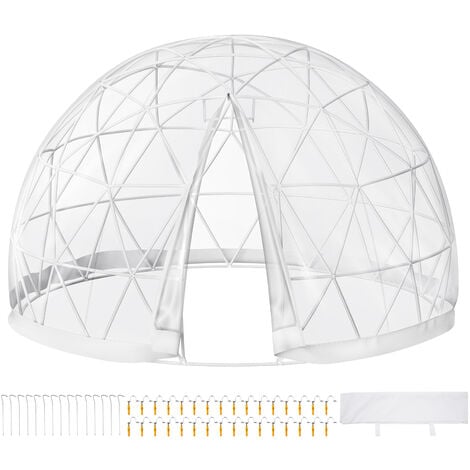 VEVOR Cupola Geodetica Igloo In Pvc Tenda a Cupola Trasparente Ideale, Tenda Giardino per Pianta Tenda Padiglione, Cupola con copertura in PVC, (9,5 Piedi / 2,9 m)