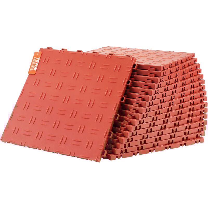 VEVOR Dalles de garage emboitables, lot de 25, revetement de sol garage en PP, 305 x 305 x 13,4 mm, texture double face antiderapante, pour