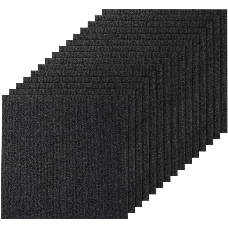 Mophorn - vevor Dalles de moquette a decoller et a coller, 610 x 610 mm, tapis de sol auto-adhesif, rembourre et doux, installation facile pour