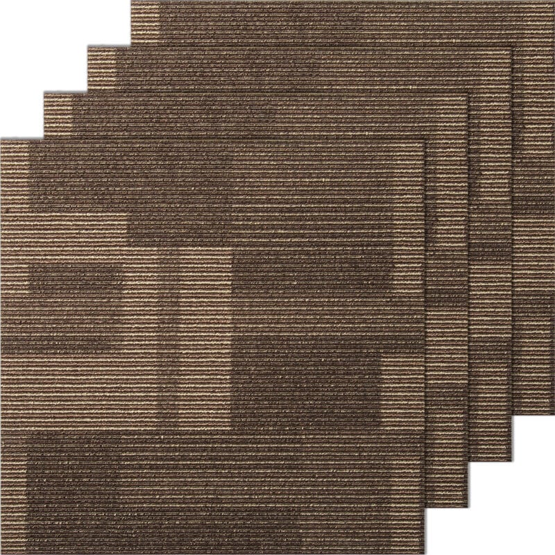 Vevor Dalles de moquette reutilisables, 61x61cm, tapis de sol carre avec rembourrage, 24PCS, dalle poils courts facile a installer protege les sols