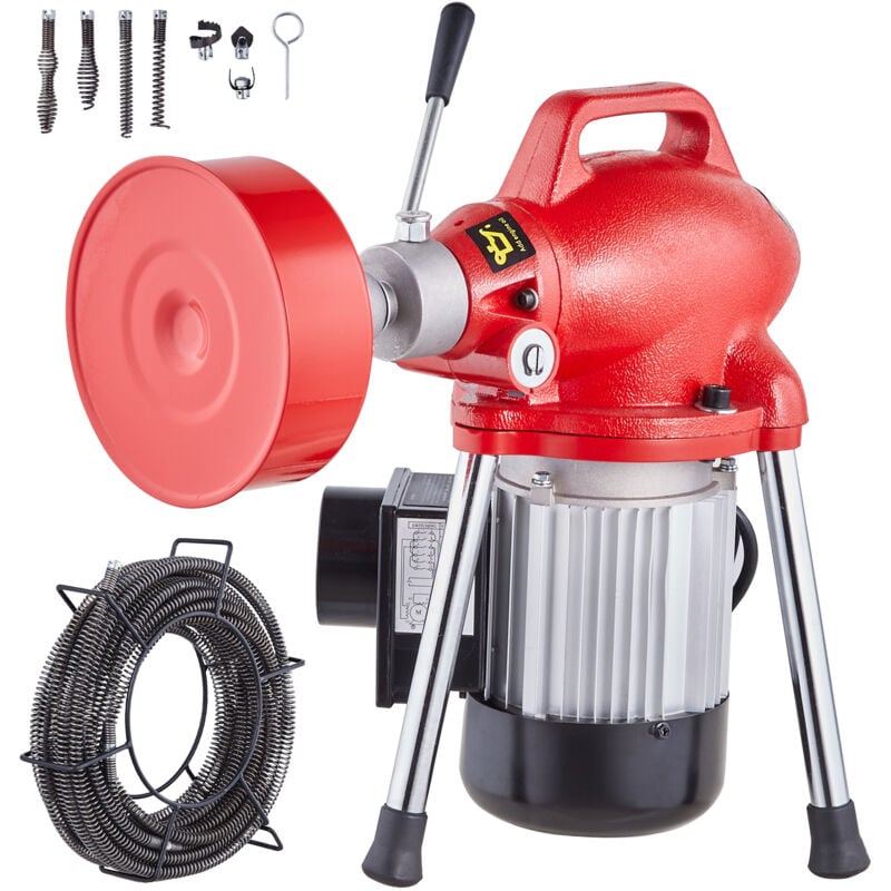 Vevor - Machine de nettoyage de drain sectionnelle 66FT x 5/8 pouces, tariere electrique deegout de 250 w a alimentation manuelle - avec 2 cables en