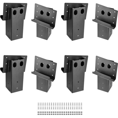 VEVOR Deer Blind Brackets, Outdoor 3.6x3.6 Platform Bracket, Fit 3.5x3.5 In / 88.9x88.9 mm Lumber, 2204lbs/1000kg Capacity Steel Elevator Brackets for Deer Stand, Hunting Blinds, Shooting Shack, 8 Pcs