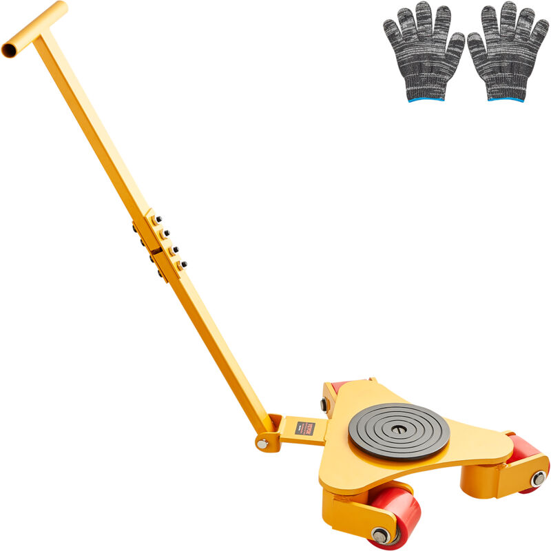 VEVOR Déménageur De Machines Capacité 3000kg 3 Roues Pivotantes 360° PU Antidérapant