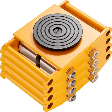 MOPHORN VEVOR Demenageur de Machines 4PCS Chariot de Transport Charge Lourde 12 T Transporteur Equipements Industriels 4 Roues en Acier au Carbone Socle Antiderapant Rotation 360° pour Entrepot Atelier Usine