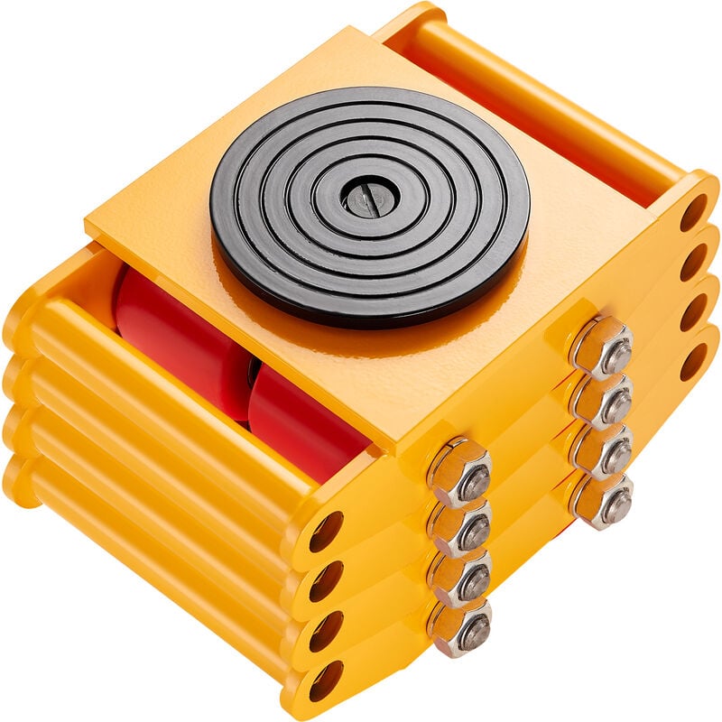 Vevor Demenageur de Machines 4PCS Chariot de Transport Charge Lourde 8 t Transporteur Equipements Industriels Acier au Carbone Socle Antiderapant