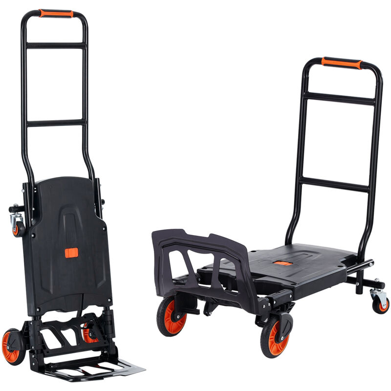 VEVOR Diable Pliant En Aluminium 2-en-1 Capacité 136kg pour Transport Marchandises