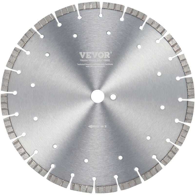 VEVOR Disque a Tronconner Diamante 350 mm, Disque Diamant Humide ou Seche, Lame de Scie a Beton avec Dents Ondulees de 12 mm, Diametre du Trou