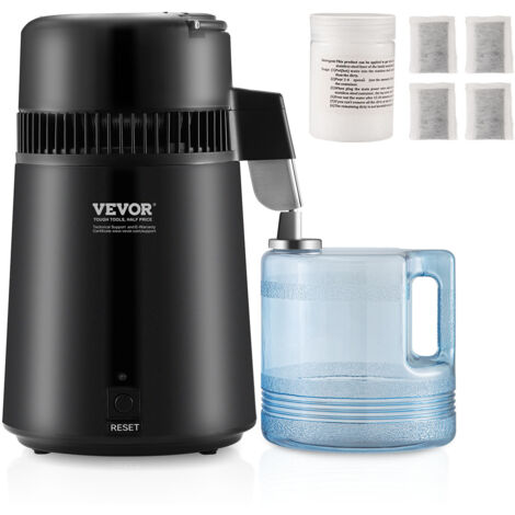 VEVOR Distillatore deAcqua 4L Macchina per Acqua Distillata 1L/h 750W, Macchina per Distillare Acqua Uso Alimentare Contenitore Interno di Plastica Alimentare PBT per Purificazione Acqua Casa Ufficio