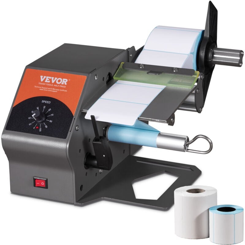 Mophorn - vevor Automatic Label Dispenser, Width 0.2'-4.5'/5-115 mm, Length 0.2'/5 mm-0o, Automatic Label Stripper Label Separating Machine, Speed