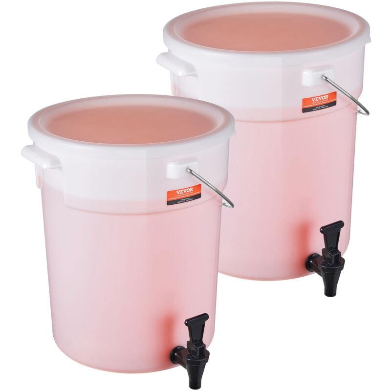 Vevor - Distributeur de boissons de 5 gallons pour les fetes, avec robinet et couvercle, distributeur de l'eau de jus de limonade glaceé,paquet de 2