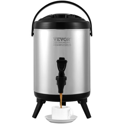 VEVOR Distributeur de Boissons Isotherme 6 L Distributeur d’Eau Chaude et Froide Non Electrique Inox Alimentaire Conservation 4-6 H Conteneur Isotherme avec Robinet Portable pour Restauration