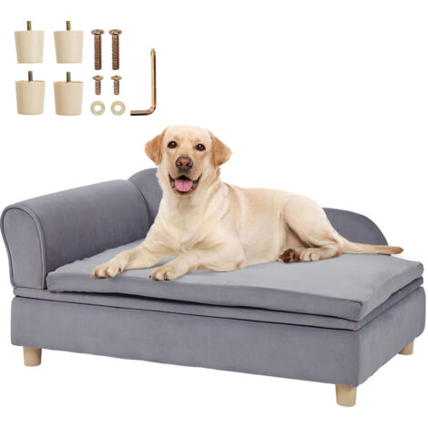 Divano Per Cani VEVOR Grande - 91x58.5x41.5 Cm, Vellutato, Grigio, Portata 50 Kg - Foto 10