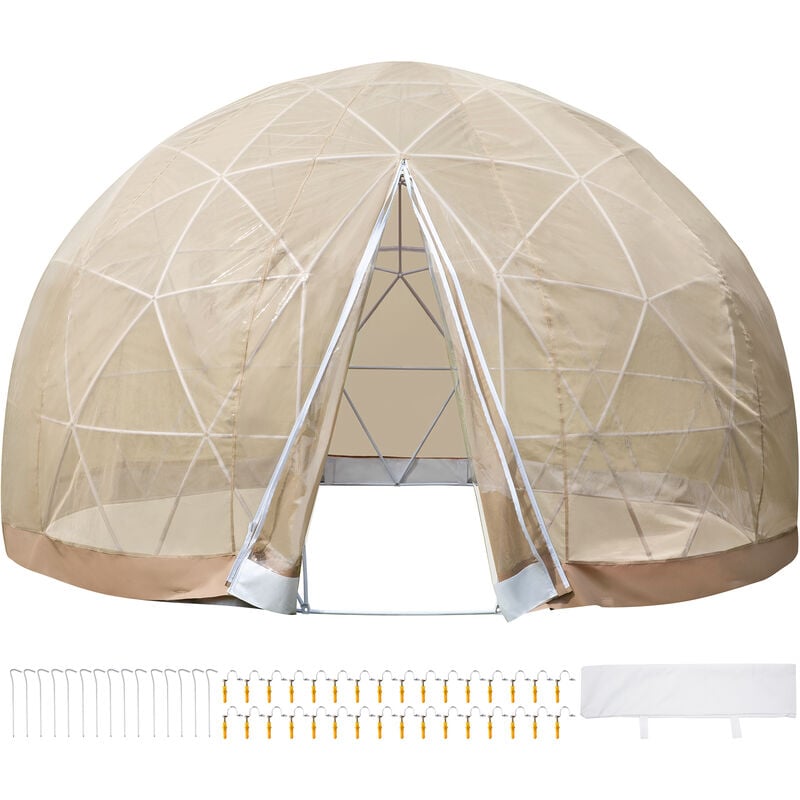Tente Bulle Transparente de Diametre de 9.5 Pieds avec Housse en Filet Serre de Jardin Ronde Garden Tente Jardin deHiver Tente Dome Transparent avec