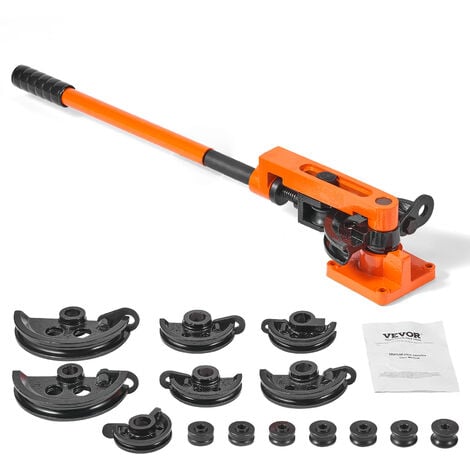 VEVOR Dobladora de Tubos Manual de 3/8" a 1" Dobladora de Tubos con Carraca 10-25 mm 7 Matrices para Doblar Tubos de Cobre y Aluminio a 180° para HVAC Aire Acondicionado Frigorífico Automóviles