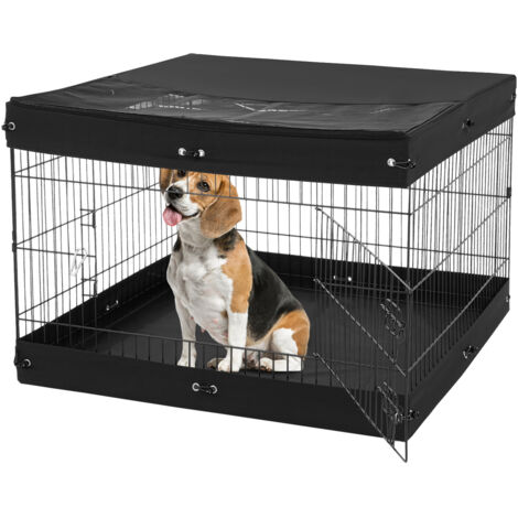 VEVOR Dog Playpen, 4 Pcs 24 x 36 in Panels Foldable Metal Pet Exercise Pen, Dog Fence Indoor and Outdoor Pen with Door, Top Cover, and Bottom Pad, Pet Playpen for Dogs, Cats and Other Small Animals
